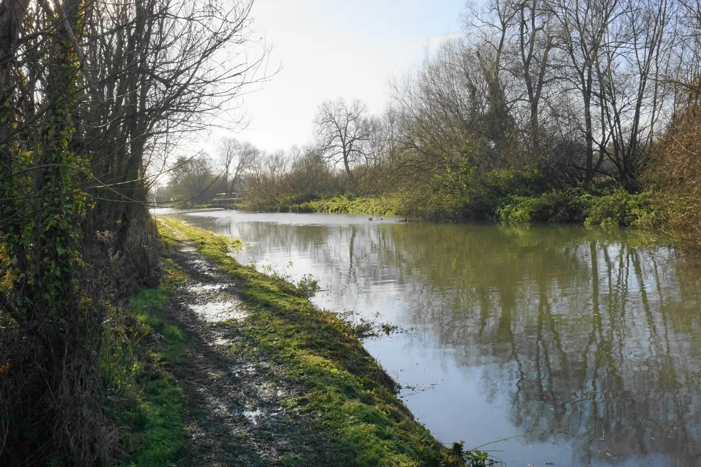 Photo of the River Stort, a 14-mile river navigation running from Bishop's Stortford to Feildes Weir, eastern England.
