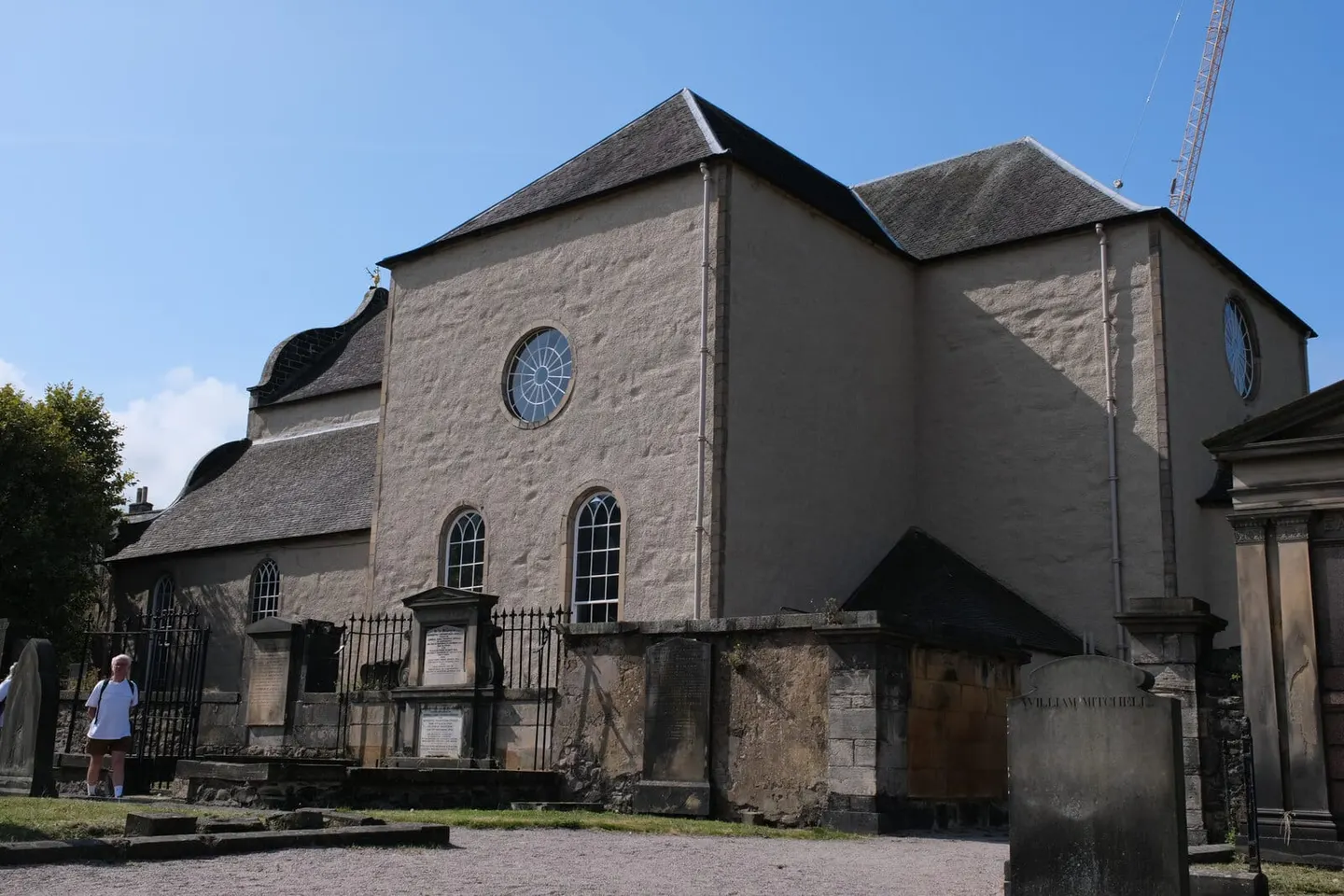 Photo of Canongate Kirk, a church in Edinburgh, central Scotland.