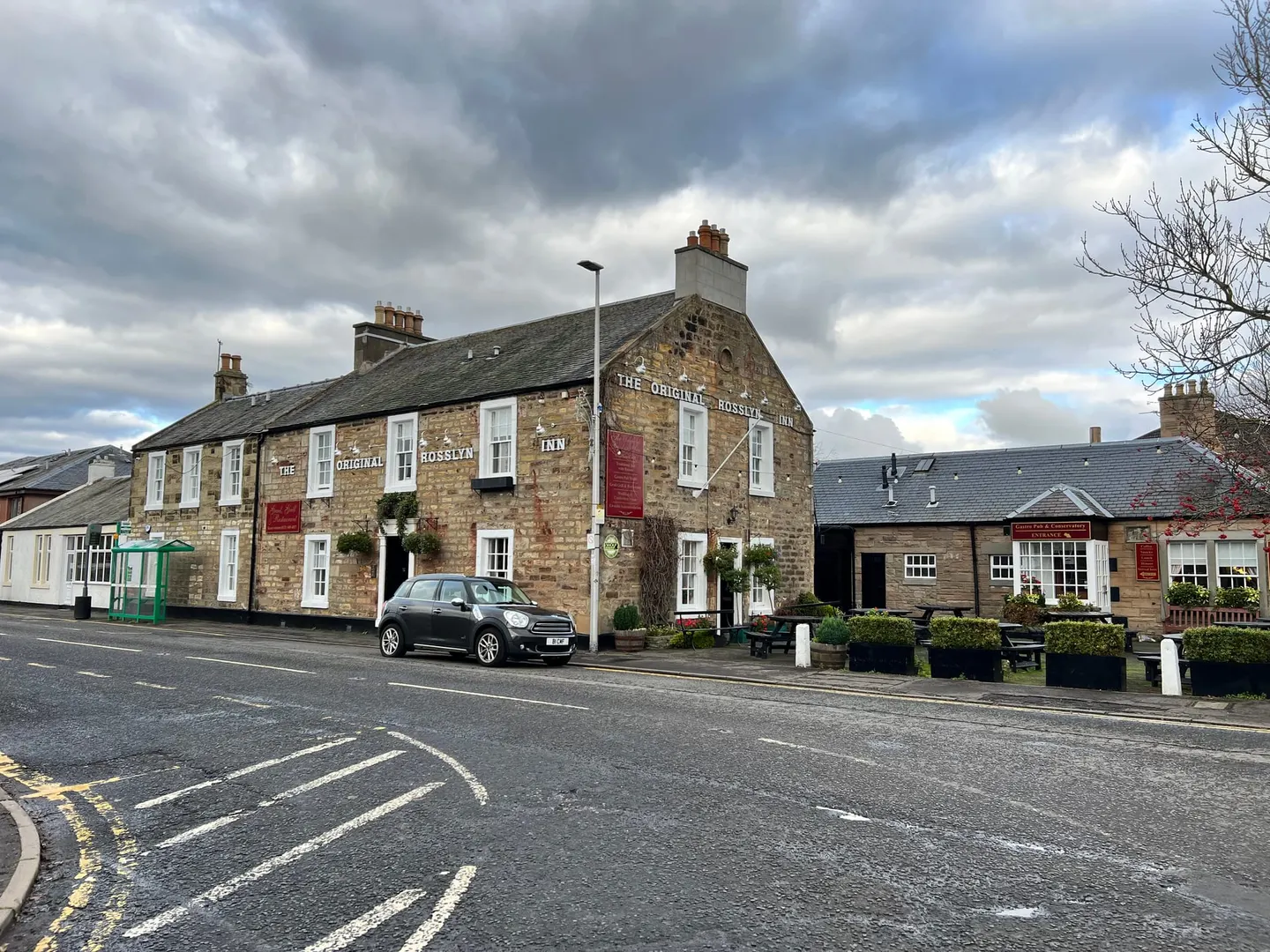Photo of The Original Rosslyn Inn, a pub near Roslin, Midlothian, central Scotland.