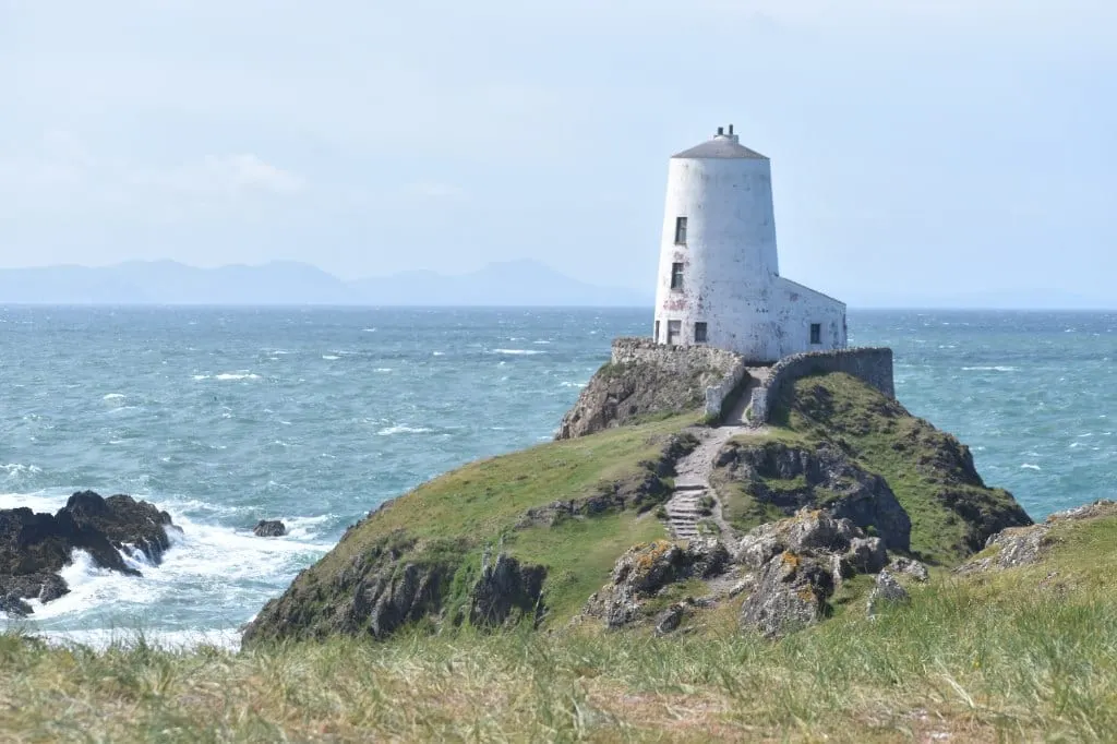 Photo of Twr Mawr Llanddwyn Lighthouse, a lighthouse near Newborough, Anglesey, north Wales.