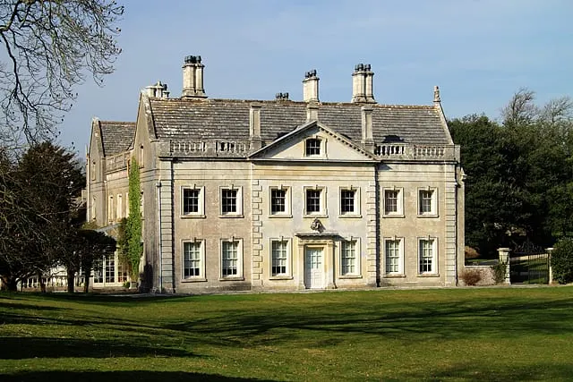 Photo of Creech Grange, a Grade II* registered house & garden near Corfe Castle, Dorset, south west England.