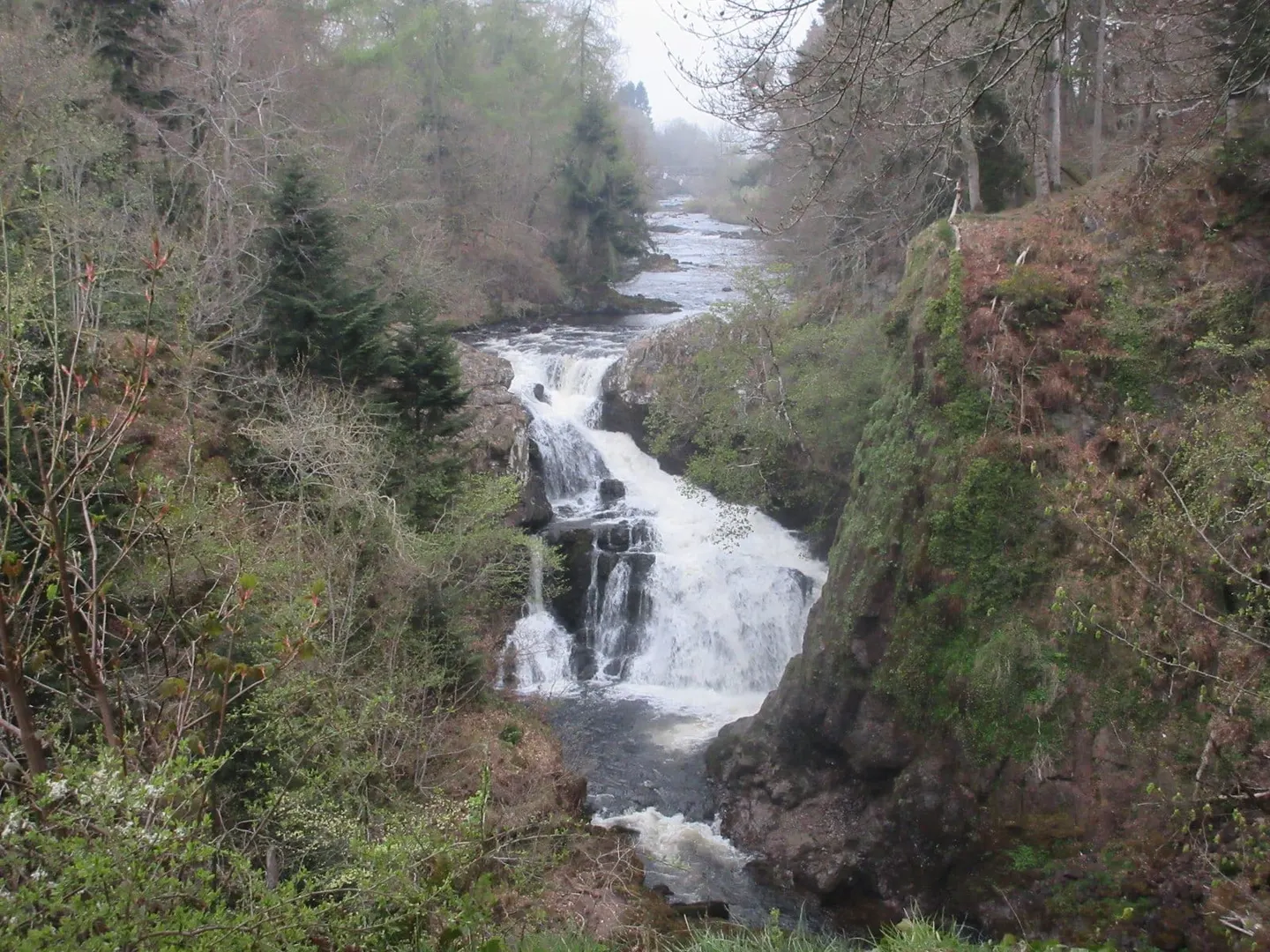 Photo of Reekie Linn, a waterfall near Alyth, the Angus, north east Scotland.