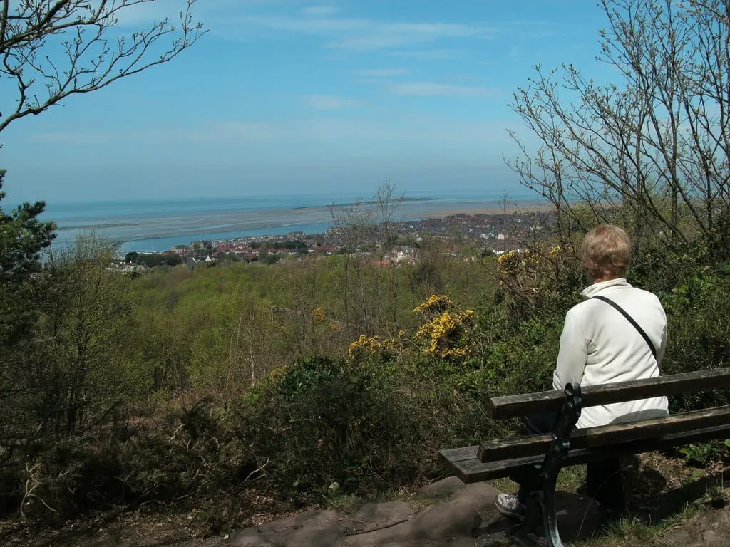 Photo: Caldy Hill, a viewpoint in Merseyside, north west England.