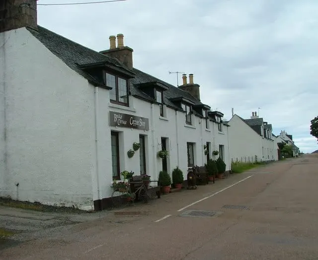 Photo of Bridge Cottage Cafe, a pub near Poolewe in the Wester Ross, Highland, the Scottish Highlands and Islands.