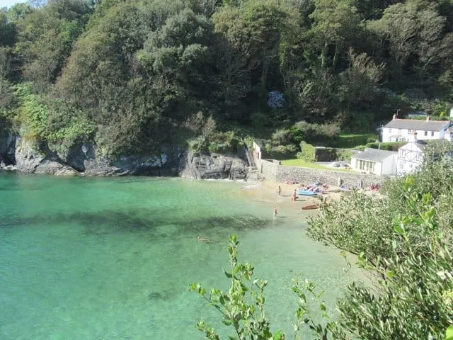 Photo of Readymoney Cove, a swimming spot near Polruan, Cornwall, south west England.