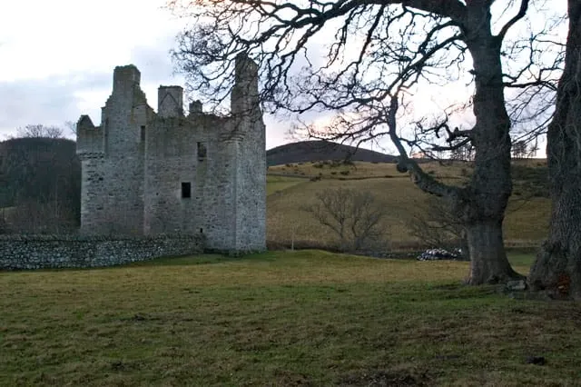Photo of Glenbuchat Castle, a ruined castle in the Cairngorms, Aberdeenshire, north east Scotland.