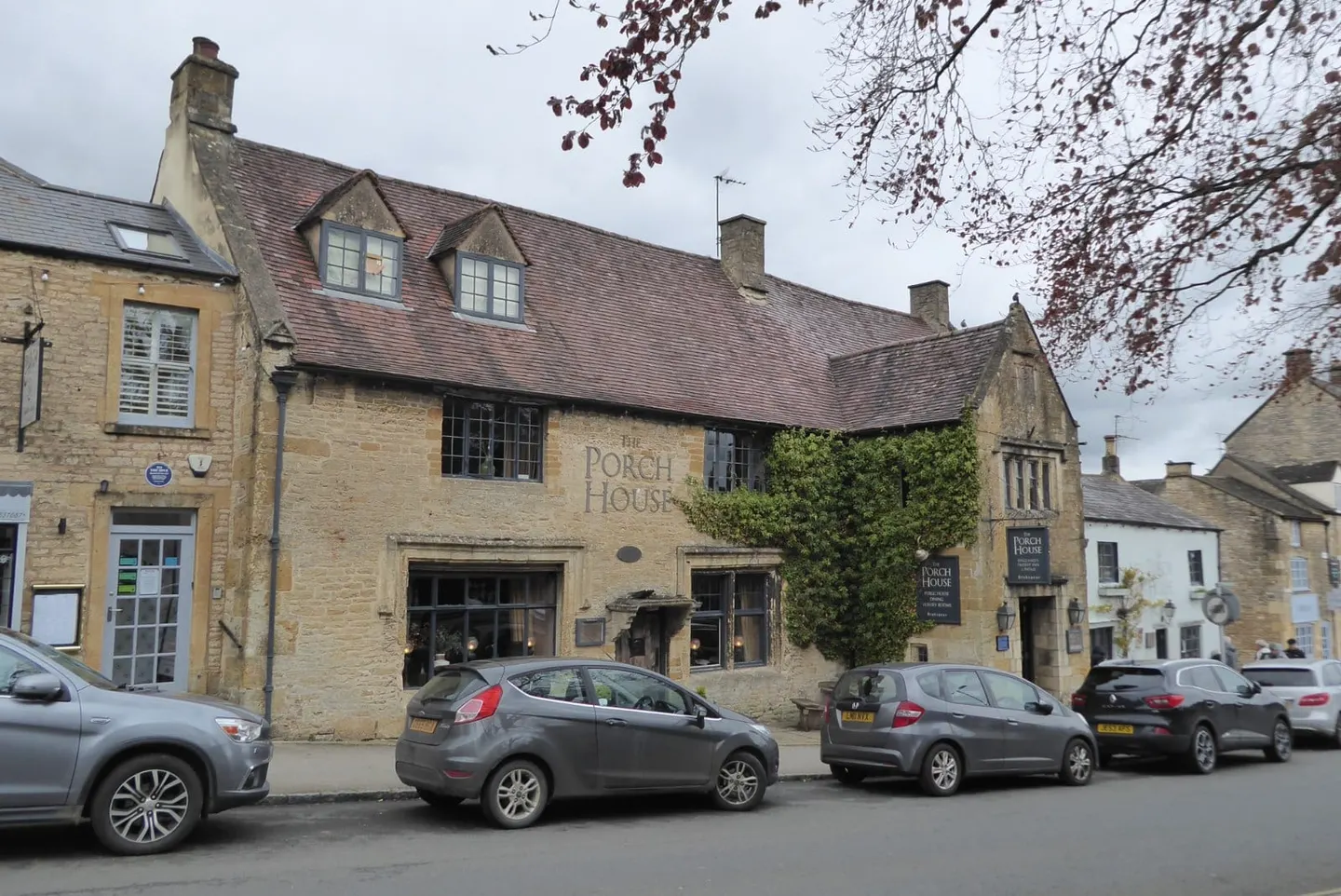 Photo of The Porch House, a pub near Stow-on-the-Wold in the Cotswolds, Gloucestershire, south west England.