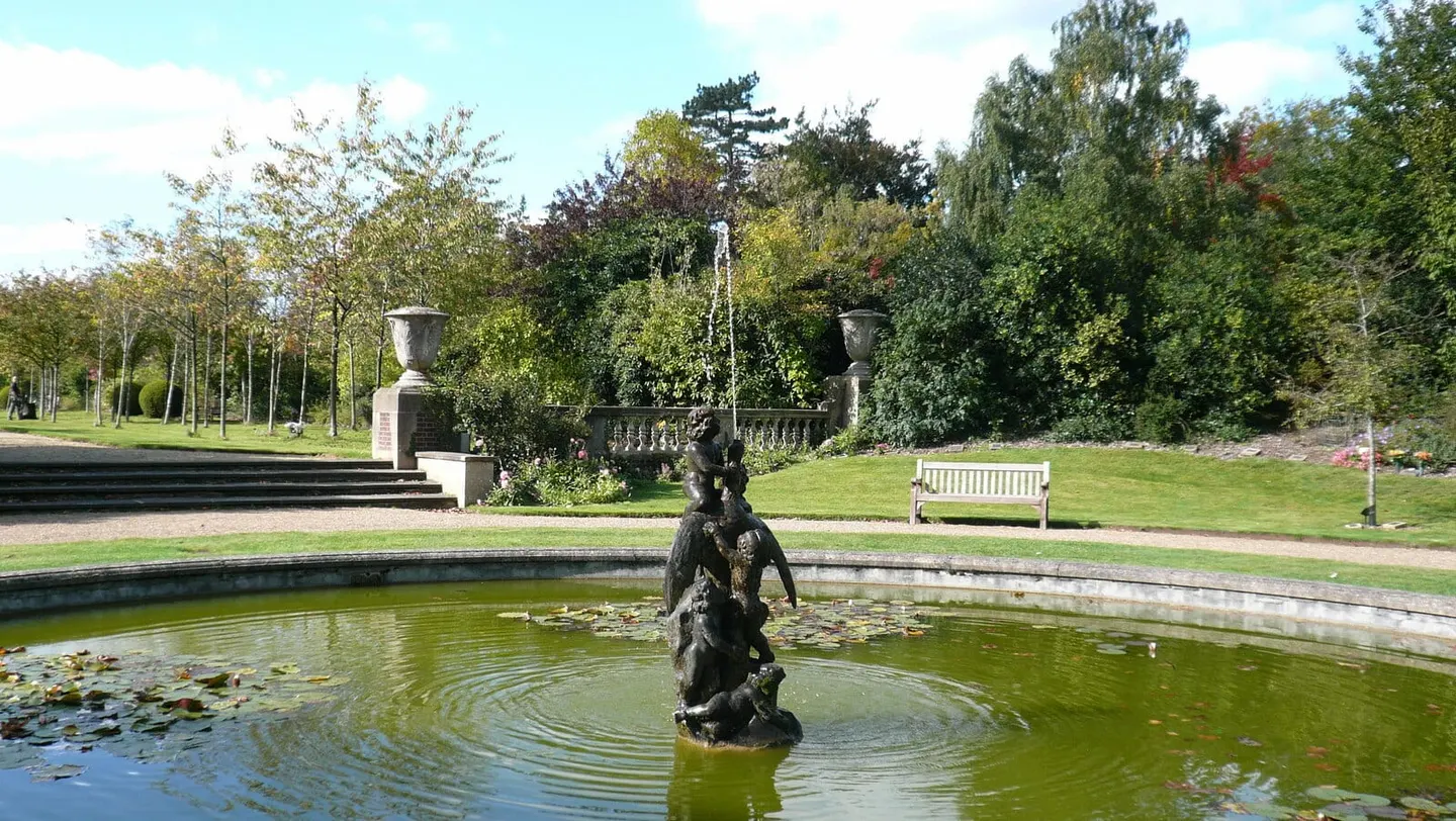 Photo of Stoke Poges Memorial Gardens, a Grade I registered house & garden near Eton, Buckinghamshire, south east England.