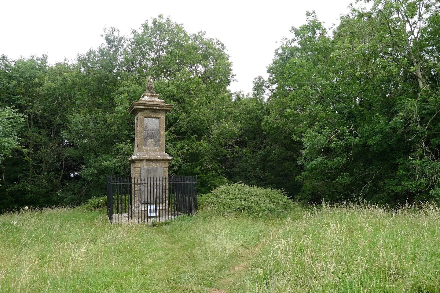 Photo of Sir Bevil Grenville's Monument, a landmark near Bath in the Cotswolds, Somerset, south west England.