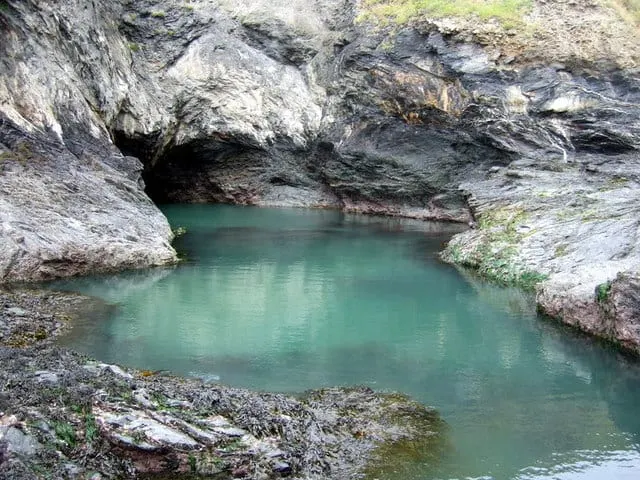 Photo of Witches' Cauldron, a cave near Nevern, Pembrokeshire, south west Wales.