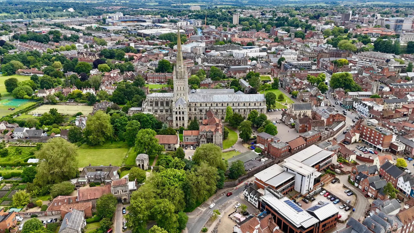Photo of Norwich Cathedral, a cathedral in Norfolk, eastern England.
