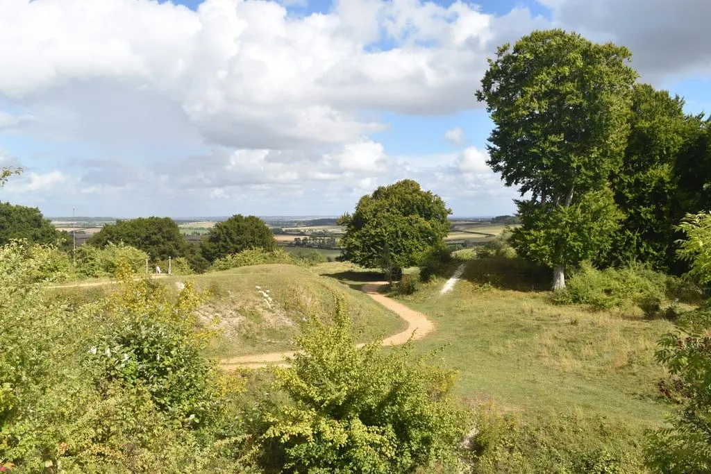 Photo of Danebury, a hillfort near Nether Wallop, Hampshire, south east England.