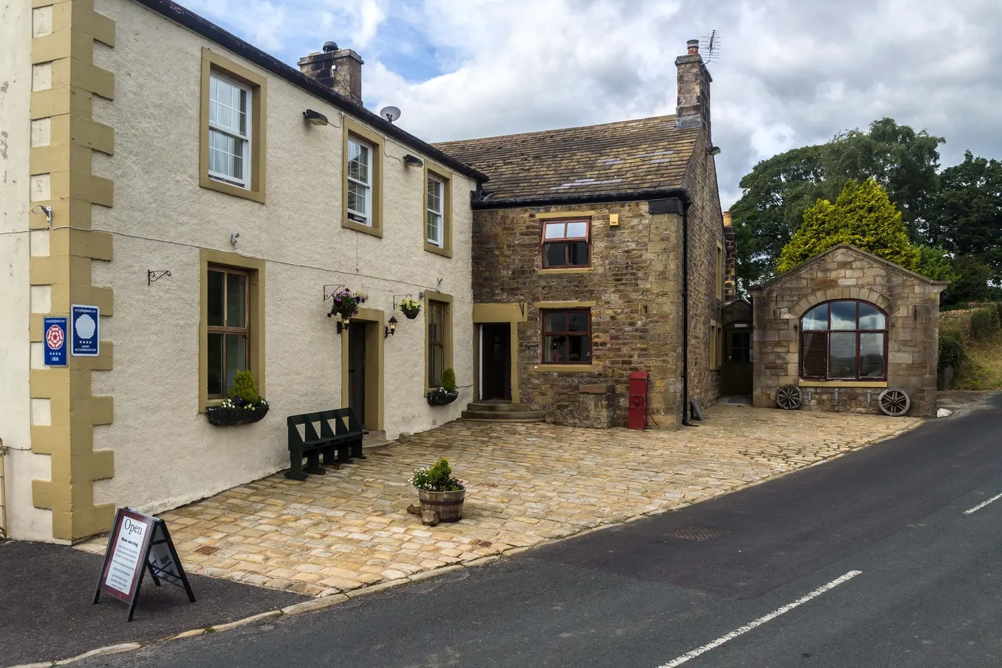 Photo of The Red Pump Inn, a pub near Bashall Eaves in the Forest of Bowland, Lancashire, north west England.