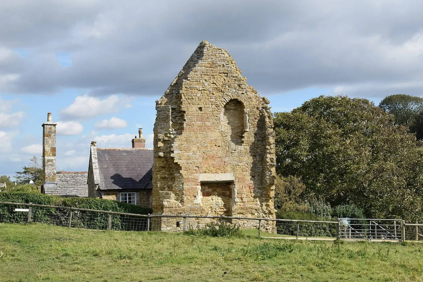Photo of Abbotsbury Abbey remains, a ruined abbey in Dorset, south west England.
