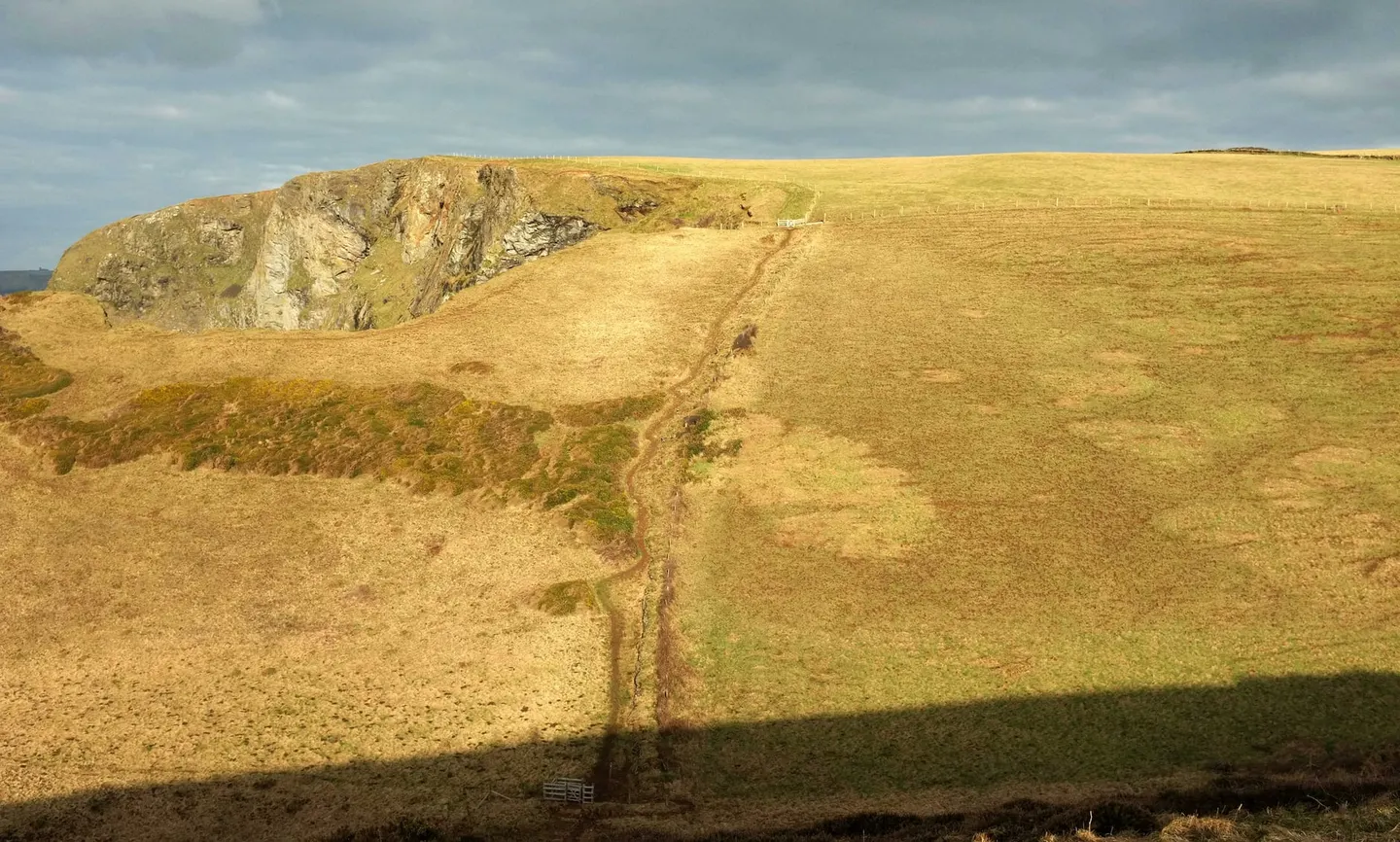 Photo of the coast at Dannonchapel and Tregardock, Cornwall, south west England.