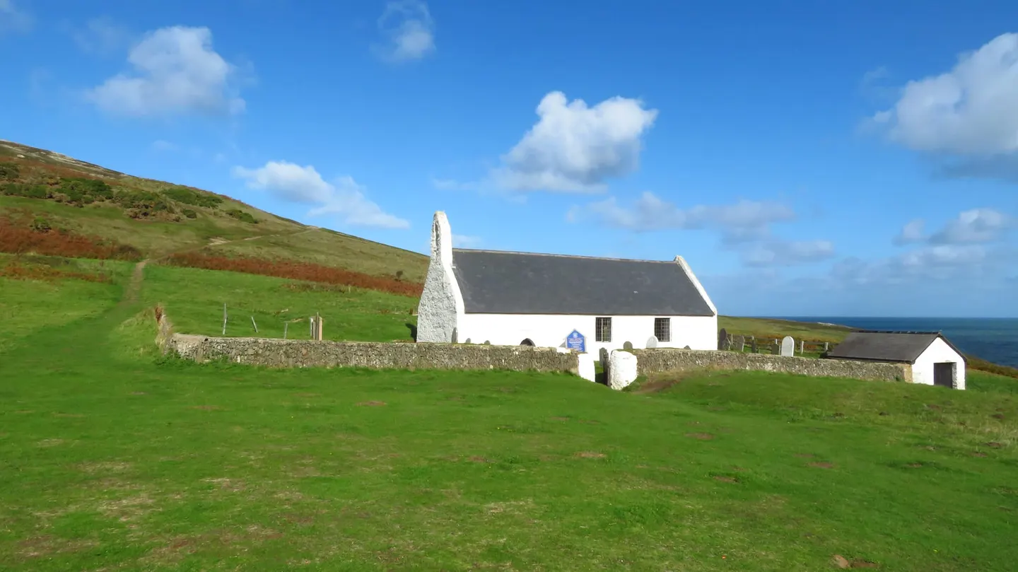 Photo of Church of the Holy Cross, Mwnt, a church in Ceredigion, mid Wales.