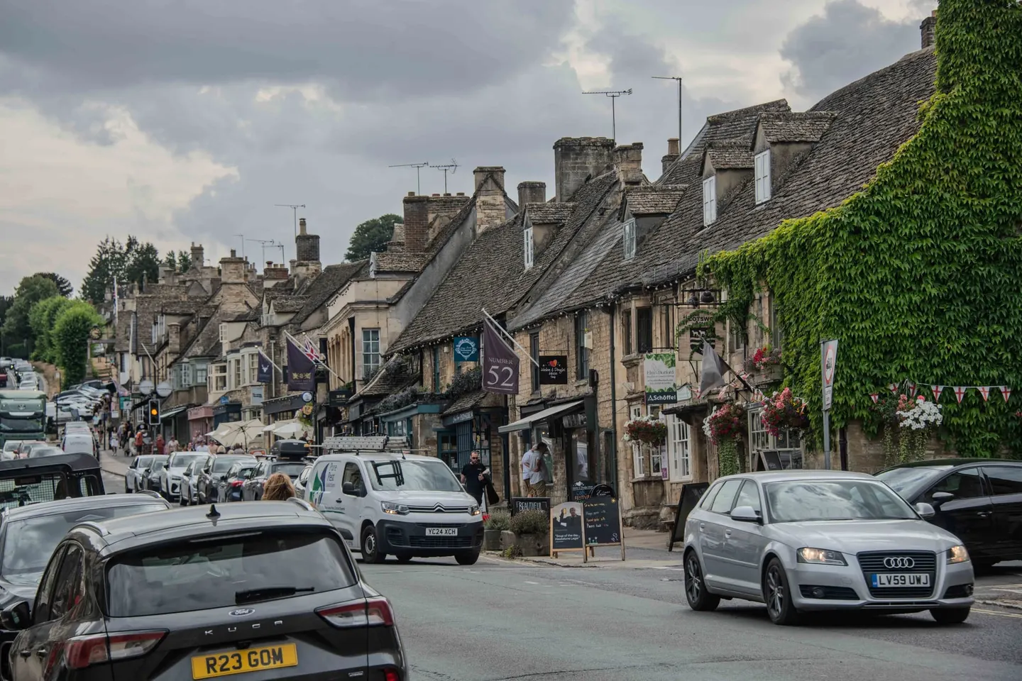 Photo of Burford, a village in the Cotswolds, Oxfordshire, south east England.