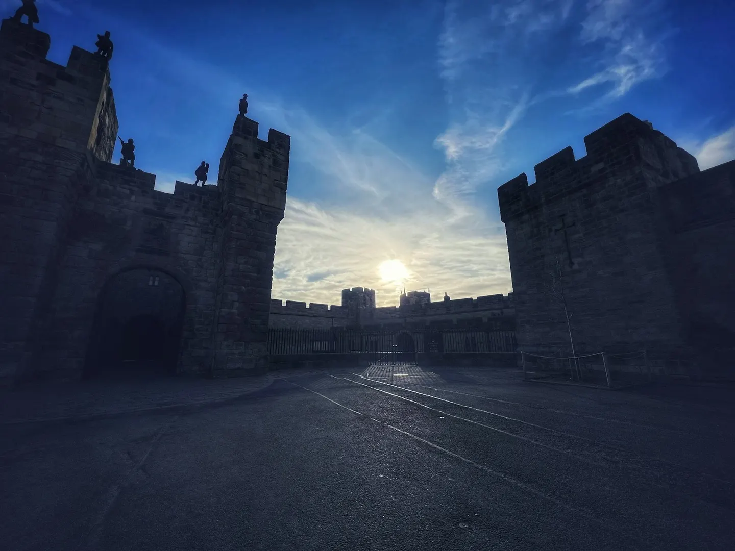 Photo of Alnwick Castle, a castle in Northumberland, north east England.