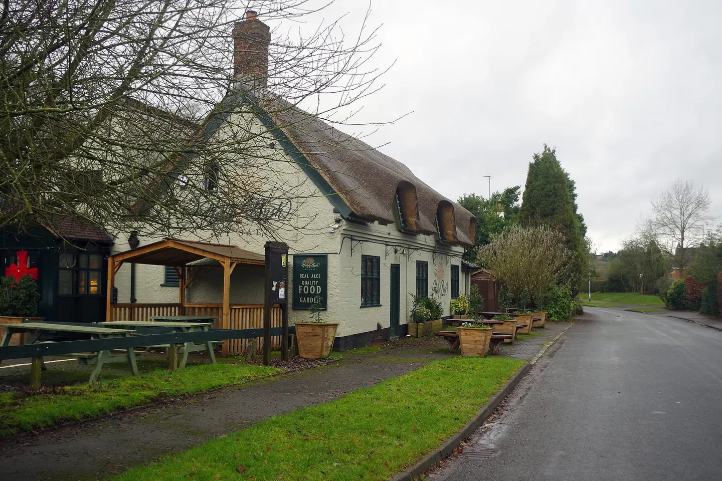Photo of The Holly Bush Inn, a pub near Salt, Staffordshire, central England.