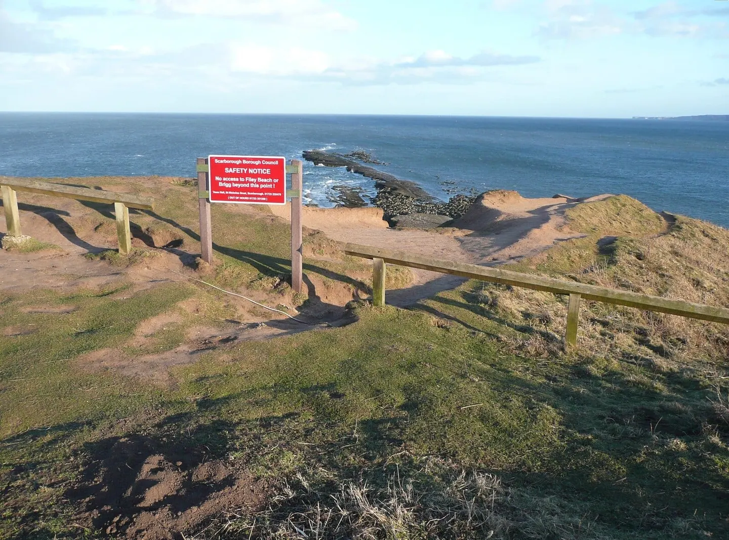 Photo of Filey Brigg, a Site of Special Scientific Interest in North Yorkshire, northern England.