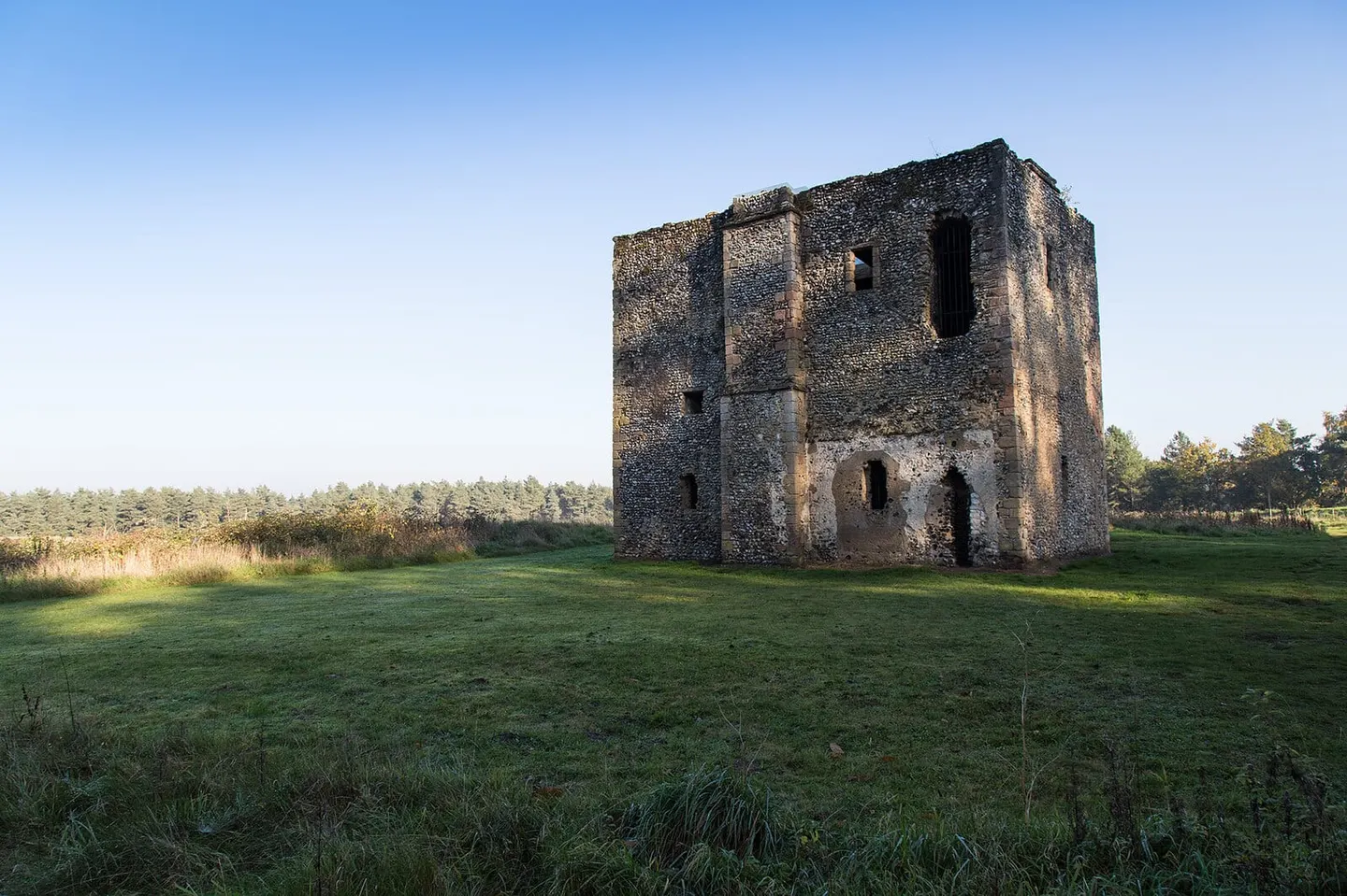Photo of Thetford Warren Lodge, a landmark in Norfolk, eastern England.