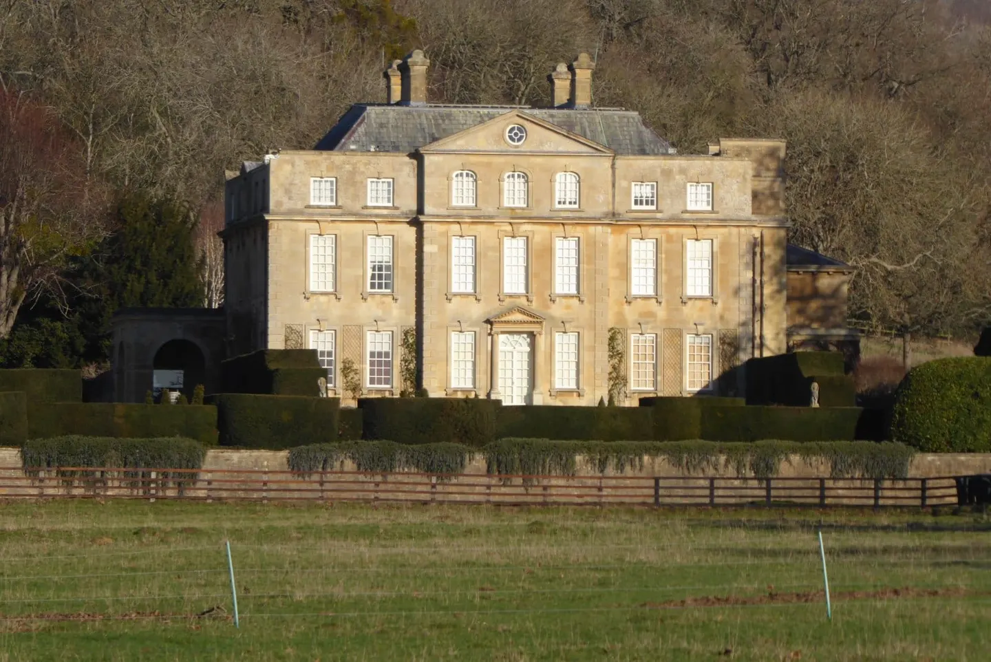 Photo of Overbury Court, a Grade II* registered house & garden near Bredon in the Cotswolds, Worcestershire, central England.