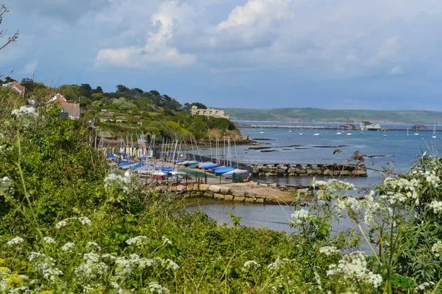 Photo of Portland Harbour Sandsfoot Castle, a swimming spot near Upwey, Dorset, south west England.