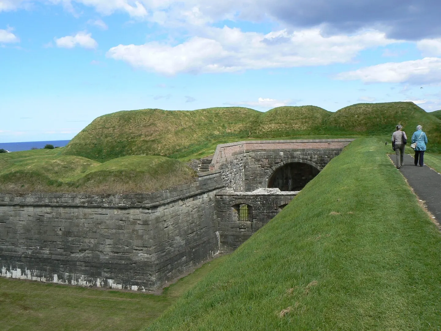 Photo of Berwick Castle and Ramparts, a ruined castle near Berwick-upon-Tweed, Northumberland, north east England.