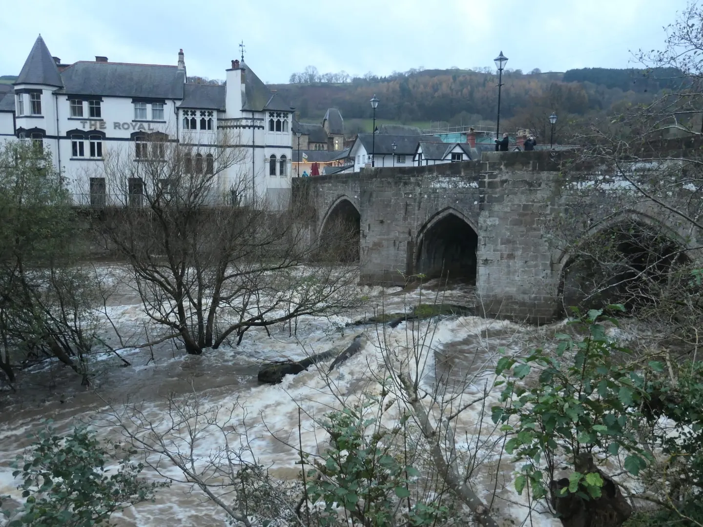 Photo of Llangollen Bridge, a landmark in the Clwydian Range & Dee Valley, Denbighshire, north Wales.