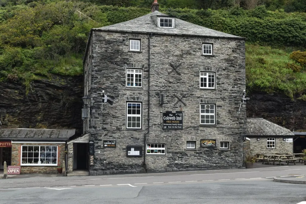 Photo of The Cobweb Inn, a pub near Boscastle, Cornwall, south west England.