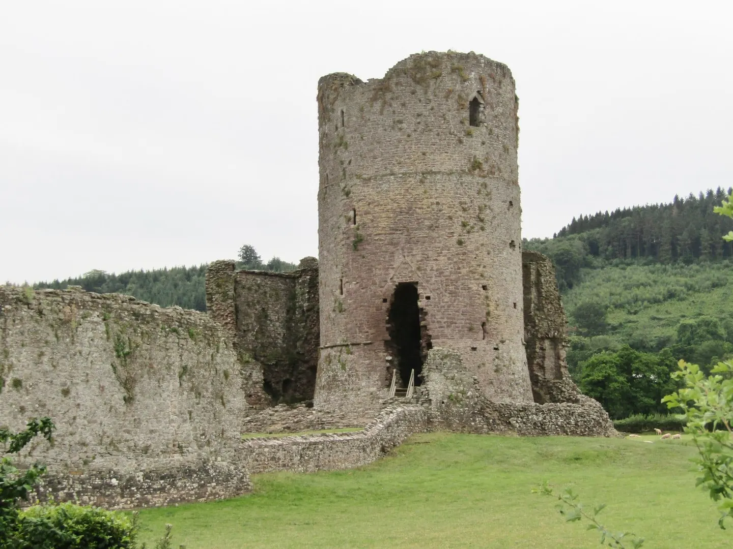 Photo of Tretower Castle, a ruined castle near Cwmdu in Bannau Brycheiniog, the Powys, mid Wales.