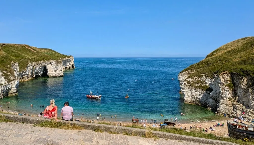 Photo of North Landing, Flamborough, a cove in East Riding of Yorkshire, northern England.
