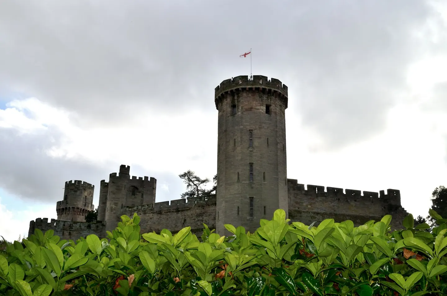 Photo of Warwick Castle, a castle near Hampton Lucy, Warwickshire, central England.