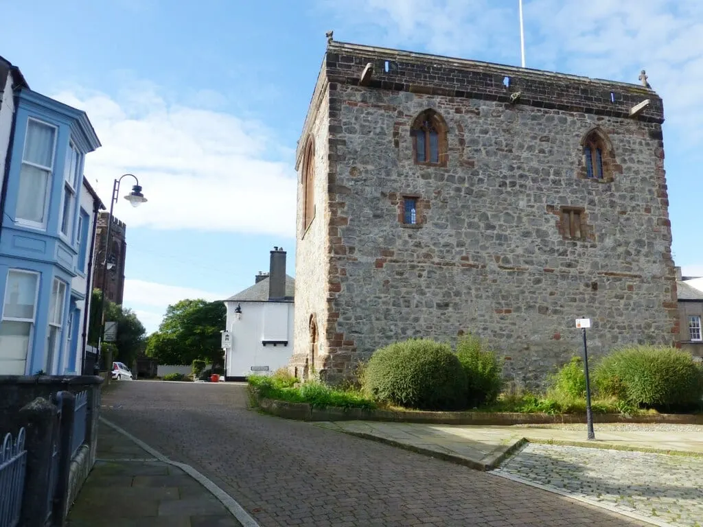 Photo of Dalton Castle, a ruined castle near Ulverston, Cumbria, north west England.