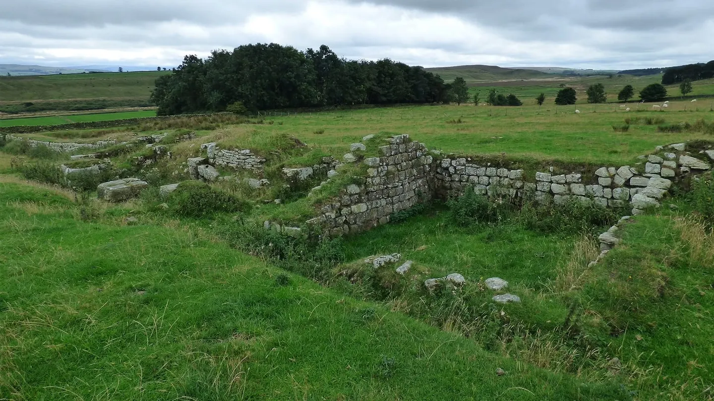 Photo of Great Chesters, a Roman fort near Haltwhistle, Northumberland, north east England.