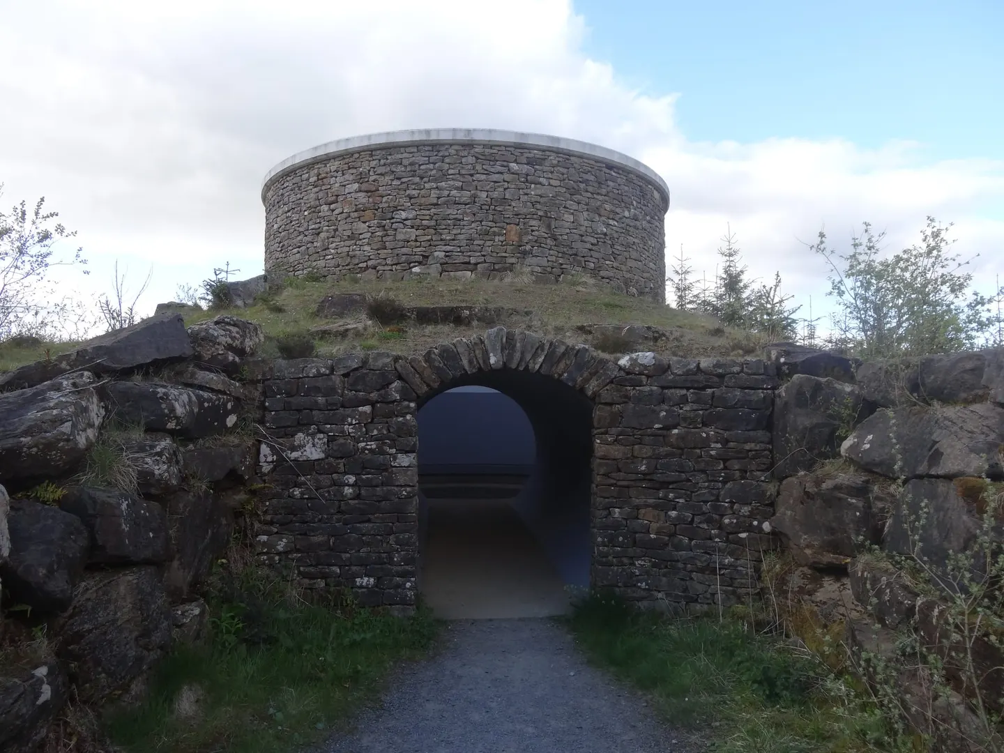 Photo of Kielder Skyspace, a landmark in Northumberland, north east England.