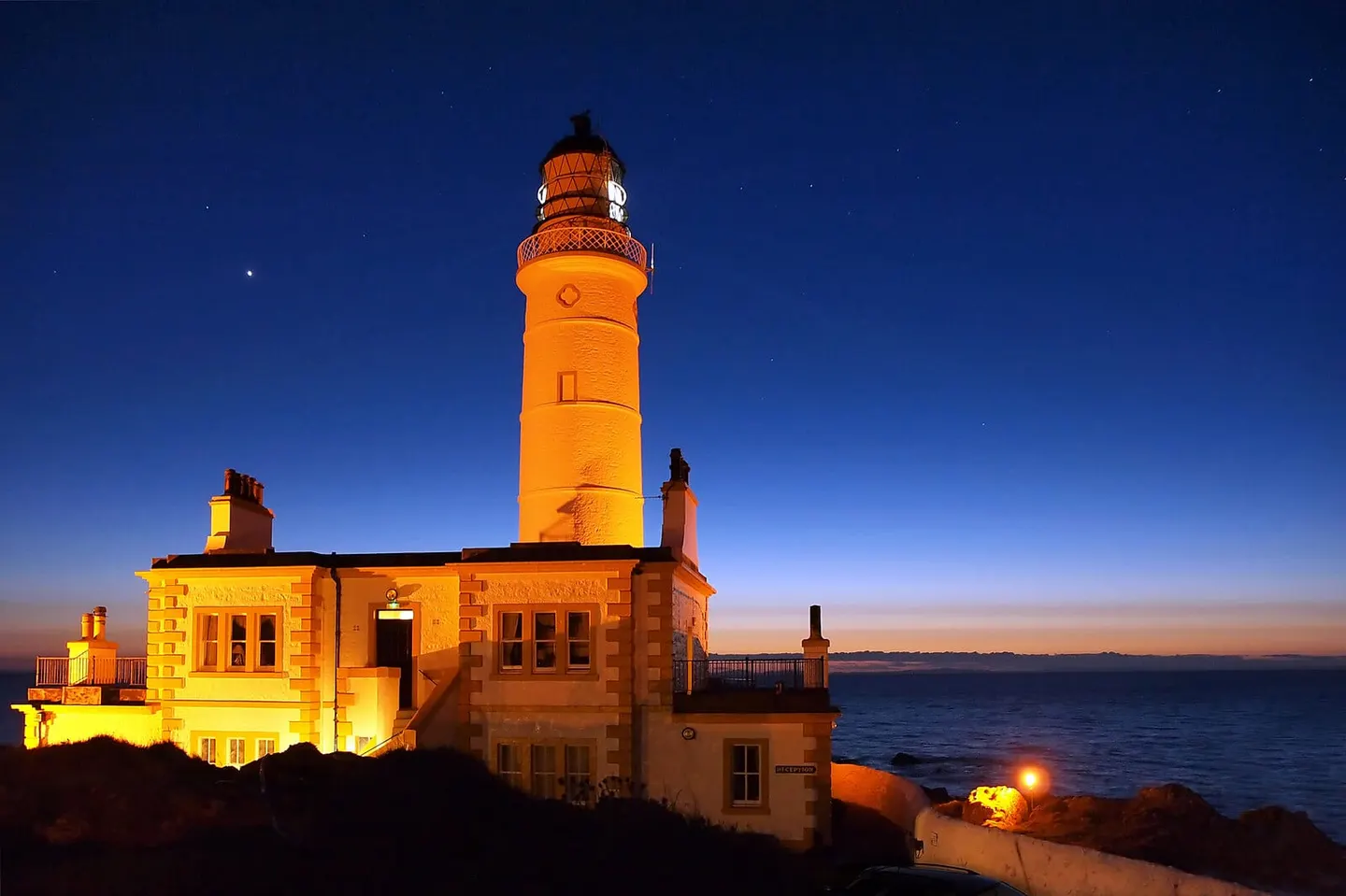Photo of Corsewall Lighthouse, a lighthouse near Stranraer, Dumfries and Galloway, southern Scotland.