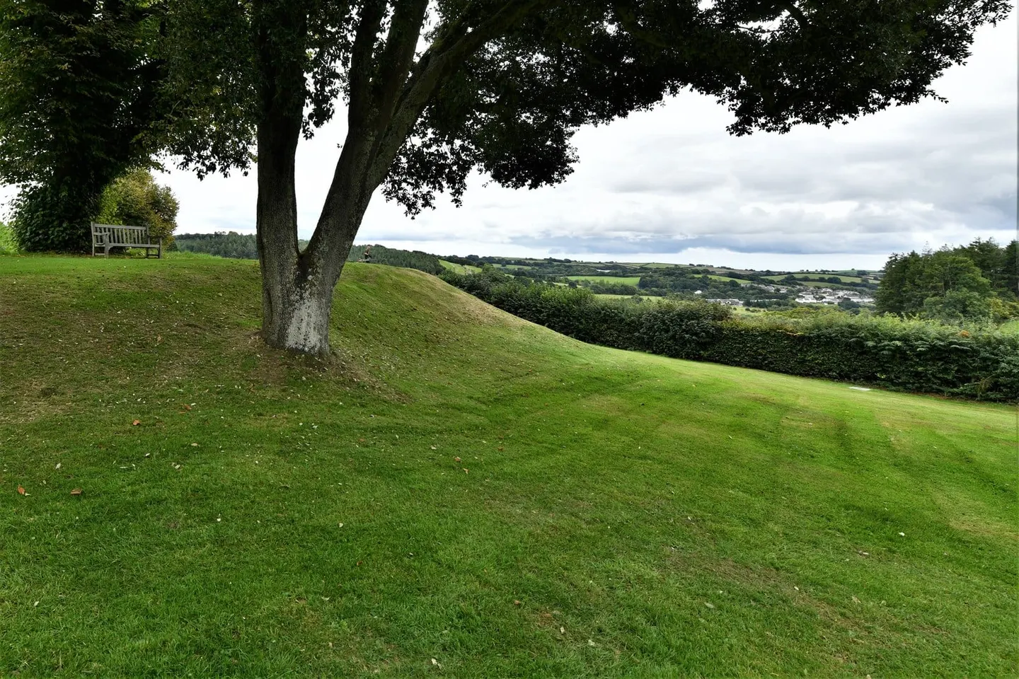 Photo of Restormel Castle, a motte & bailey near Lostwithiel, Cornwall, south west England.