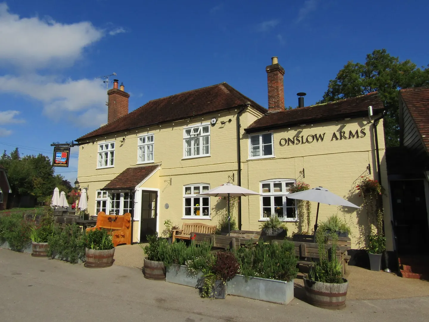 Photo of Onslow Arms, a pub near Loxwood, West Sussex, south east England.