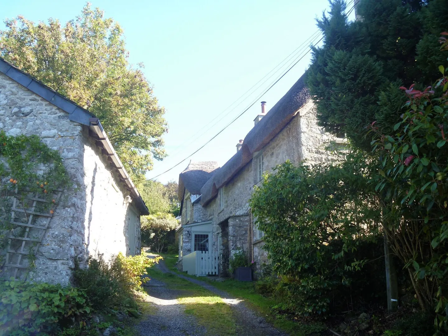 Photo of Buckland-in-the-Moor, a village in Dartmoor, Devon, south west England.