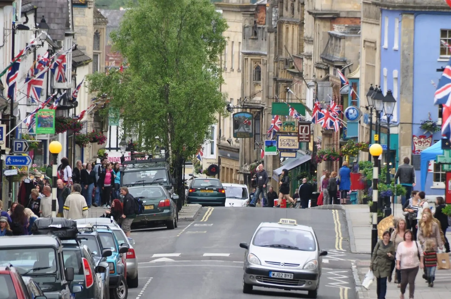 Photo of Glastonbury, a village in Somerset, south west England.
