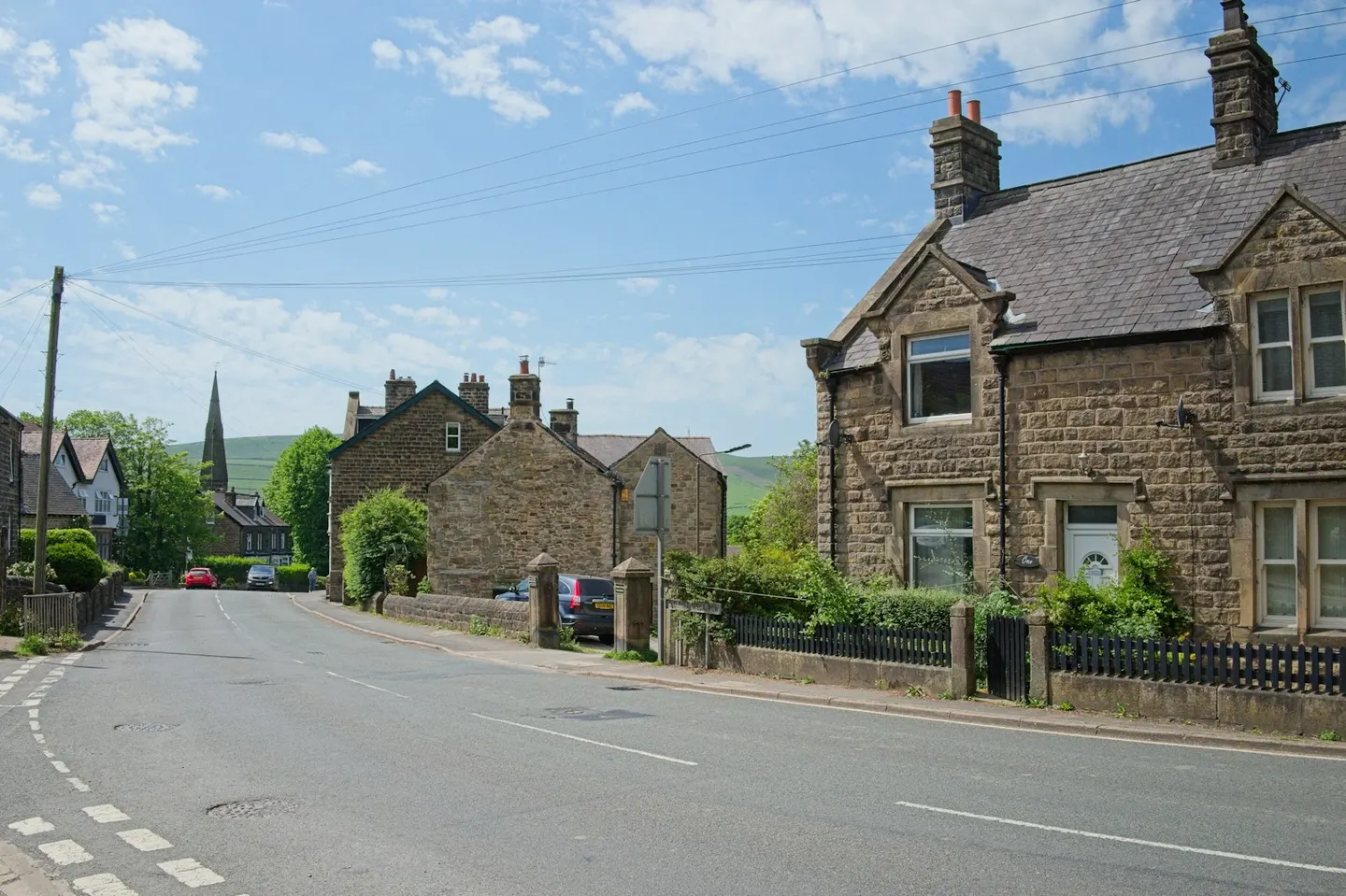 Photo of Bamford, a village in the Peak District, Derbyshire, central England.