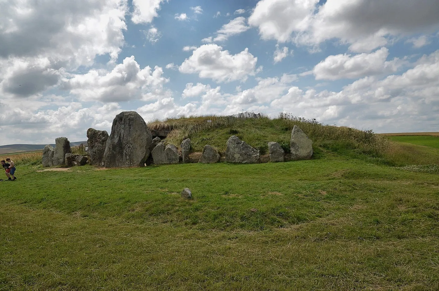 Photo of West Kennet Long Barrow, a chambered tomb near Avebury in the North Wessex Downs, Wiltshire, south west England.