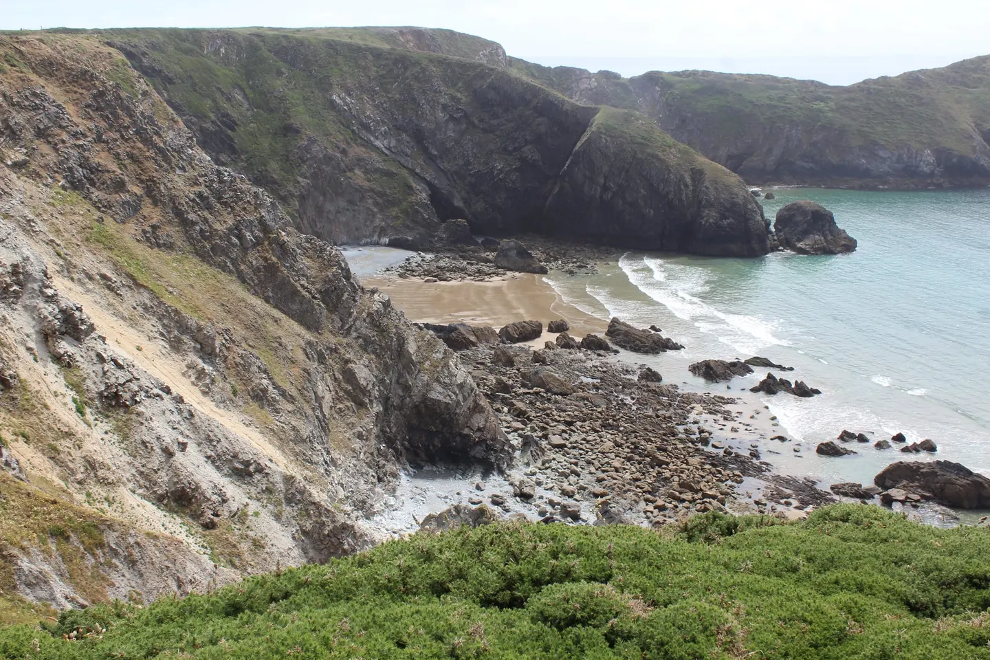 Photo of the coast at St Elvis, Pembrokeshire, south west Wales.