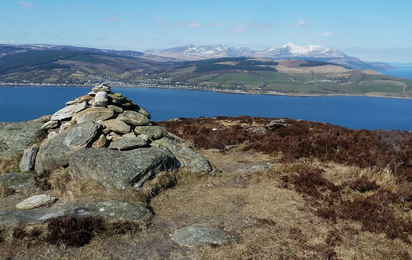 Photo of Holy Isle, an island in North Ayrshire, southern Scotland.