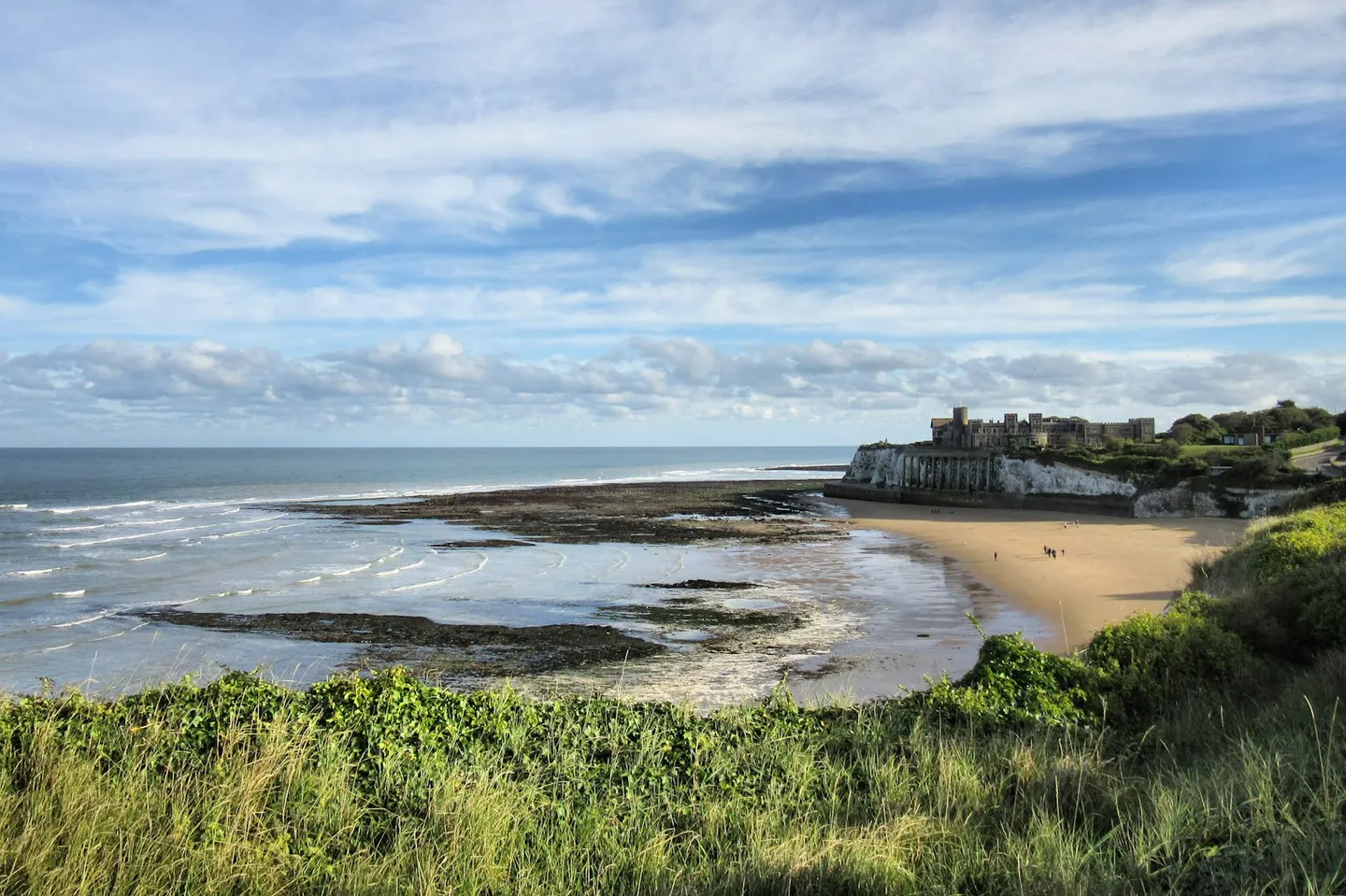 Photo of Kingsgate Bay, a beach near Broadstairs, Kent, south east England.