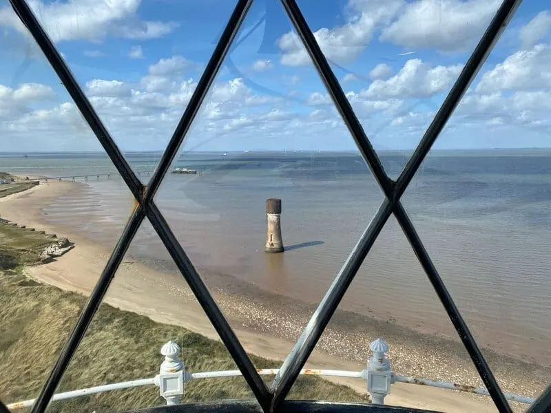 Photo of Spurn Lighthouse, a lighthouse near Cleethorpes, East Riding of Yorkshire, northern England.