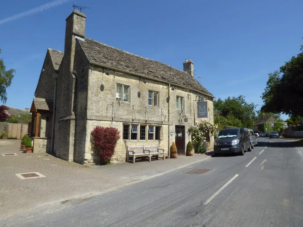 Photo of Masons Arms, a pub near Meysey Hampton, Gloucestershire, south west England.