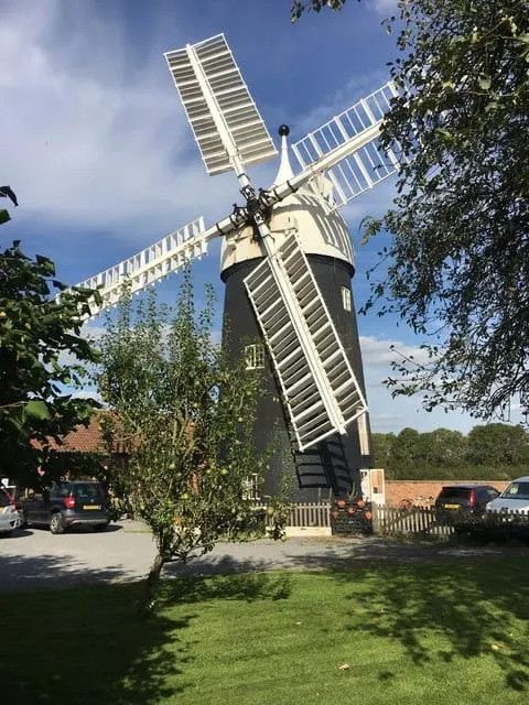 Photo of Tuxford Windmill, a windmill in Nottinghamshire, central England.