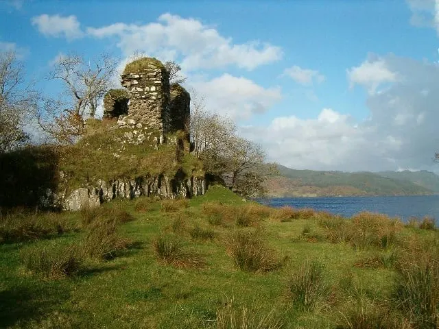 Photo of Fincharn Castle, a ruined castle near Kilmartin, Argyll and Bute, the Scottish Highlands and Islands.